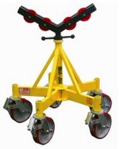 Cantiere, Max Jax 2, cinque gambe, doppia configurazione, fisso, testa, a ‘V’, ruote, acciaio, inox, gomma, sfere, supporti, standard, basso, 2045 kg, regolabile , differenti altezze, pipe, tube, support