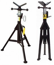Cavalletti di Sostegno e Porta Tubi Cantiere, Fold Jack, treppiede, testa, a ‘V’, ruote, acciaio, inox, gomma, rullo, sfere, supporti, Richiudibile, smontabile, standard, basso, alto, 1135 kg, regolabile , differenti altezze, pipe, tube, support